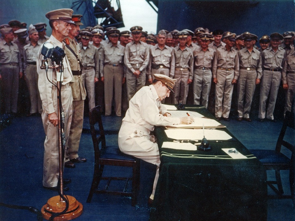 Japan formally surrenders, ending World War II