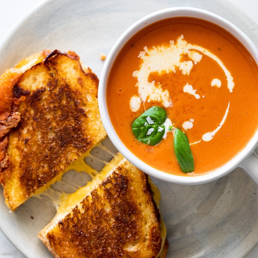 Homemade Tomato Soup and Grilled Cheese