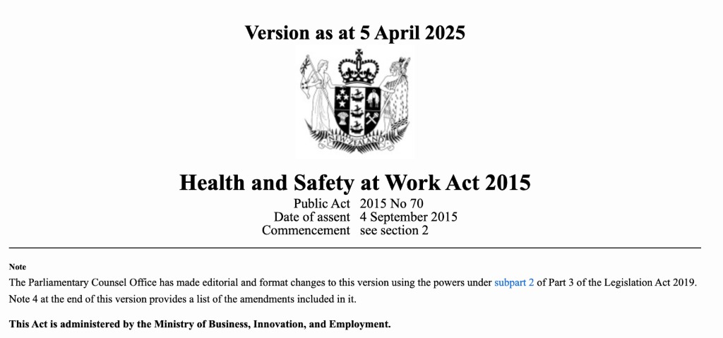Health and Safety at Work Act 2015