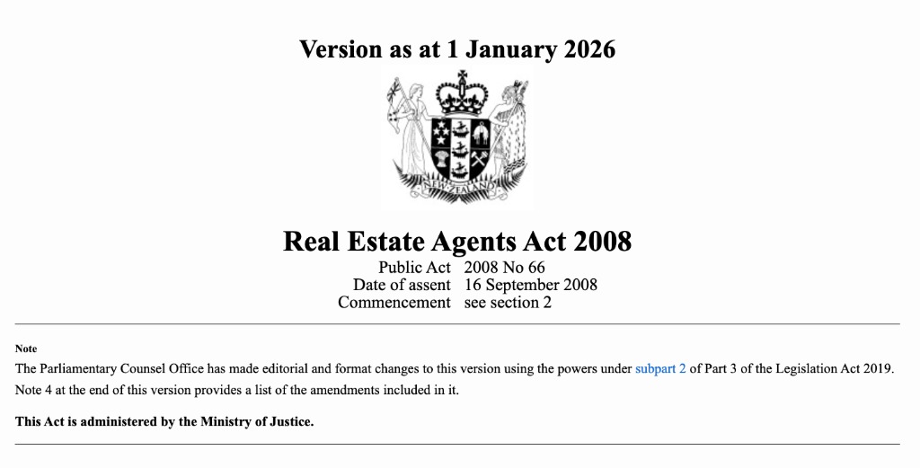 Real Estate Agents Act 2008